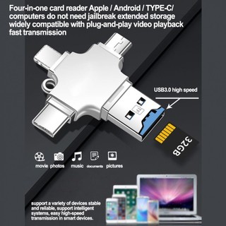 Bộ chuyển đổi USB sang Type C Đầu đọc thẻ 4 trong 1 USB sang cho Bộ chuyển đổi thẻ Micro TF iOS