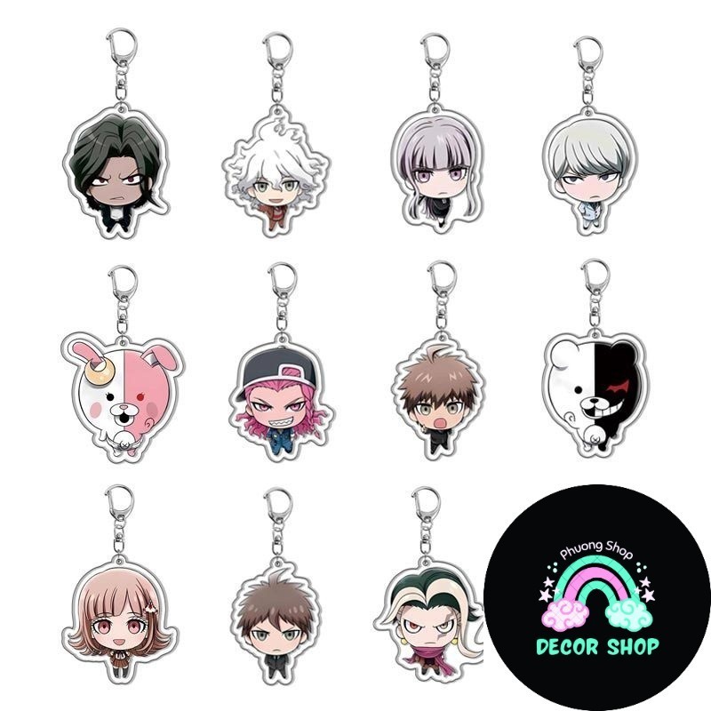 [Gác lửng] Danganronpa Monokuma Makoto Naegi Kirikori Kyoko mặt dây chuyền trong suốt acrylic móc kh