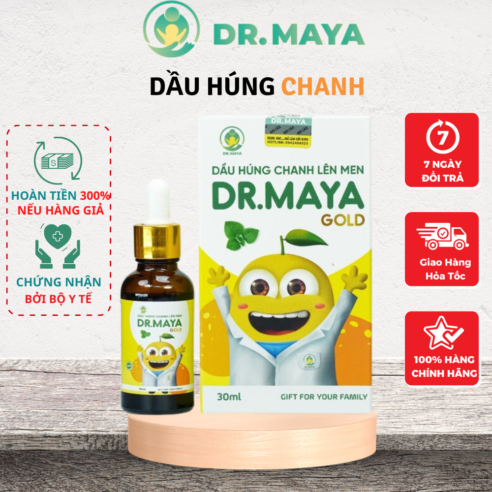 Dầu húng chanh lên men cho trẻ sơ sinh chính hãng Dr.Maya Gold chai 30ml