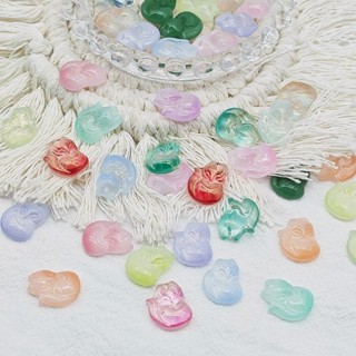 (1 cái) Charm thủy tinh hình cáo hồ li 18*13mm nhiều màu , nguyên liệu làm mặt dây chuyền, vòng tay làm trang sức...DIY