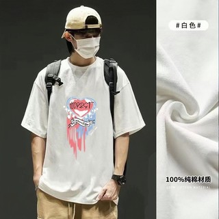 Phổ Biến Hợp Thời Trang Áo Thun Tay Ngắn Tính Khí Phong Cách Mới In Hình Thời Trang Dạo Phố ins Casual Lười 200g Cotton Nguyên Chất Tay Ngắn Hồng