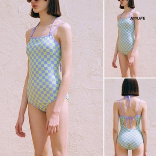 Ayyufe Gợi Cảm Một Mảnh Áo Bơi Kẻ Sọc In Dây Monokini Lưng Nữ Strappy Tắm Đồ Bơi Đi Biển
