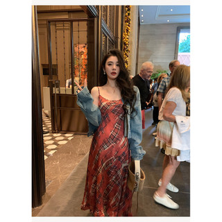Thời Trang Mới Retro Kẻ Sọc In Gợi Cảm Off-the-Shoulder Váy Dài Một Mảnh Nữ