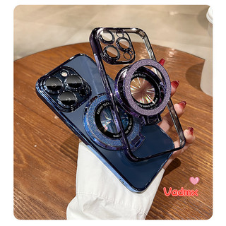 Ốp Lưng Bling Cho iPhone 15 Pro Max 15 Plus 14 Pro Max 14 Plus 13 Pro Max 12 Mini 11 Pro Max Ốp Điện Thoại Trong Suốt Lấp Lánh Từ Giá Đỡ Đứng Ốp Lưng Đơn Giản Chống Sốc Trong Suốt