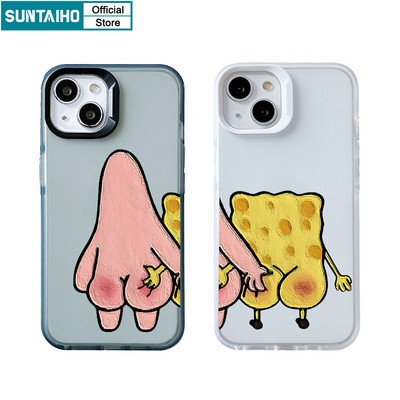 Suntaiho Ốp Lưng iPhone Hoạt Hình dễ thương hài hước Họa Tiết Động Vật đôi Ốp điện thoại TPU Trong Suốt Mờ Dành Mềm Cao Cấp Chống Sốc Cho Iphone 16 15 14 12 13 11 Pro Max IP 7 8 Plus Iphon X XR Xs Max