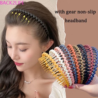 Back2life Sóng Tóc Vòng Ngọt Ngào Tinh Tế Vintage Wth Gear Gilrl Băng Đô Chống Trơn Trượt Màu Kẹo Mùa Hè Bện Đầu Phong Cách Hàn Quốc Mũ nón