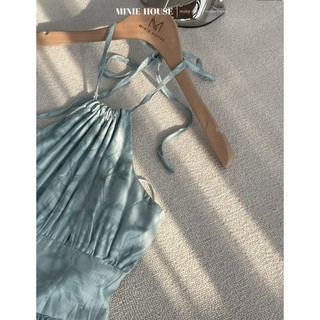 Đầm maxi dài yếm hở lưng 4078.