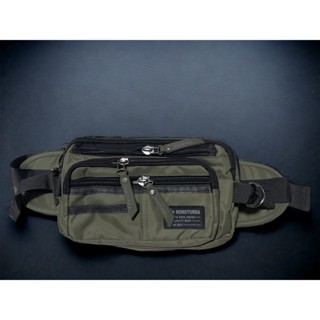 Túi đeo bụng cao cấp 6 ngăn ĐB84 cao cấp 2 màu rêu - đen vải dày dặn [SẢN PHẨM MỚI]