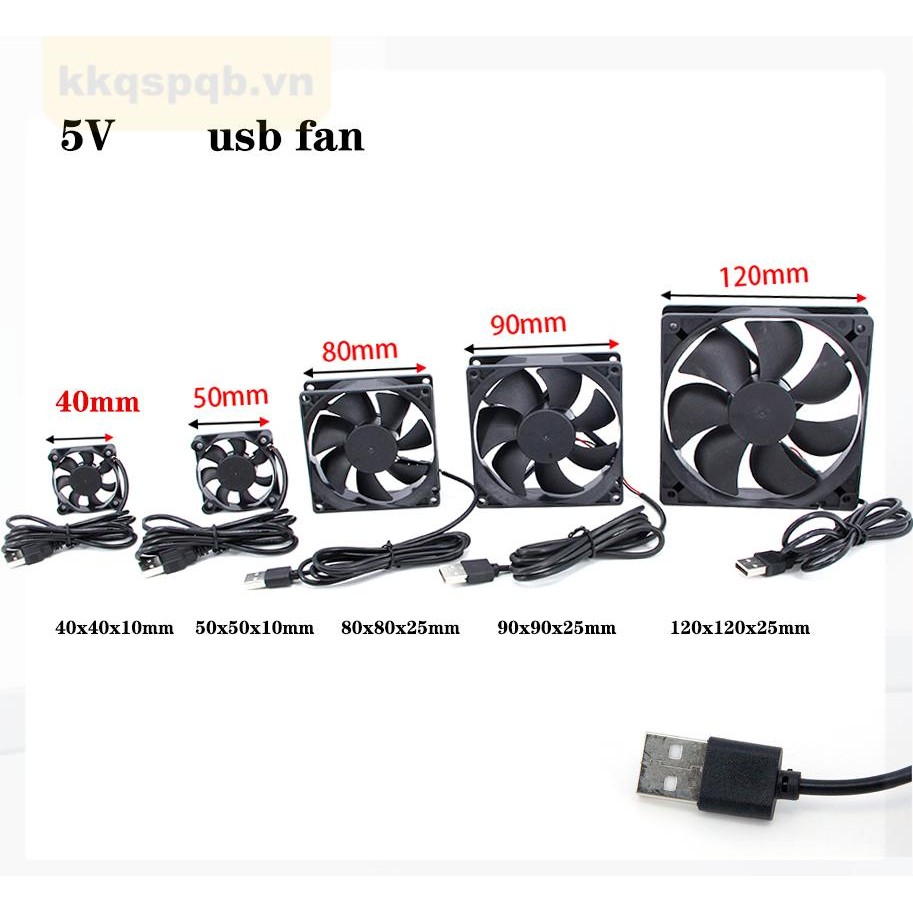 5v USB 4cm 5cm 8cm 9cm 12cm 120x120x25mm 80x80x25mm 5010 9025 nam Vỏ làm mát điện Quạt cho đầu thu D