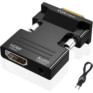 Bộ chuyển đổi HDMI sang VGA, Đầu ra âm thanh Đầu nối hộp Set-top cho máy tính xách tay, PC, Màn hình, Máy chiếu, HDTV, Chromebook, Roku, Xbox -3.5mm Cáp âm thanh nổi