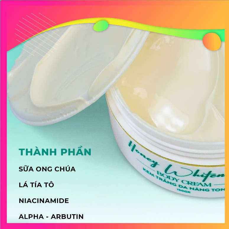 Kem body dưỡng trắng da, make up nâng tone sáng mịn ngăn ngừa lão hoá - Honey Whitening Mla Beauty