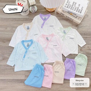 Bộ quần áo dài thun lạnh Petit vạt chéo CCUC 2025 cho bé trai bé gái 3 đến 8kg