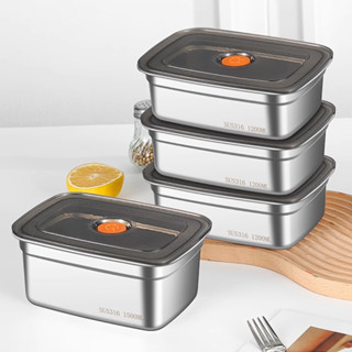 Hộp đựng thực phẩm bằng inox để tủ lạnh ngăn mùi có nắp đậy dễ dàng bảo quản tiện lợi