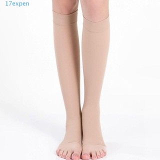 Vớ nén định hình cơ thể giảm đau giãn tĩnh mạch hở nửa ngón chân bằng sợi hóa học cao ống dài đến gối cho nam và nữ