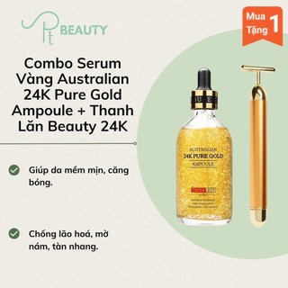 Serum vàng australian 24k pure gold ampoule 100ml và thanh lăn beauty 24k