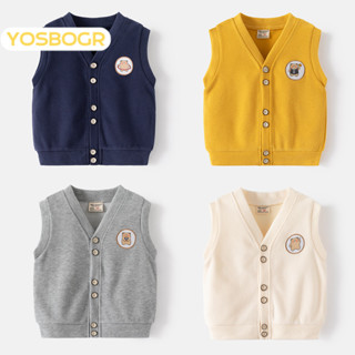 YOSBOGR áo gile cho bé áo len bé trai áo phao gile cho bé gile len cho bé chất lượng thời trang thoải mái 2024 NEW STYLE KMJ2410LDZ 4Z240123