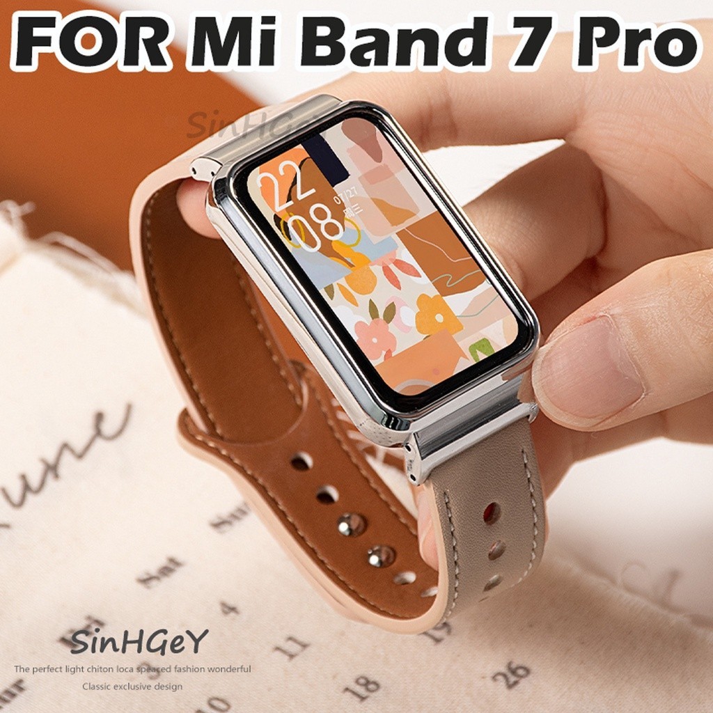 Dây Đeo Thay Thế Chất Liệu Da Bò Cho Xiaomi Mi band 7 Pro 7Pro