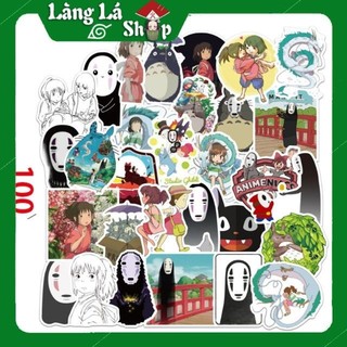 Miếng dán Sticker Anime Manga Spirited Away (Vùng Đất Linh Hồn) trọn bộ 100 hình - In rõ ràng sắc nét khó tróc