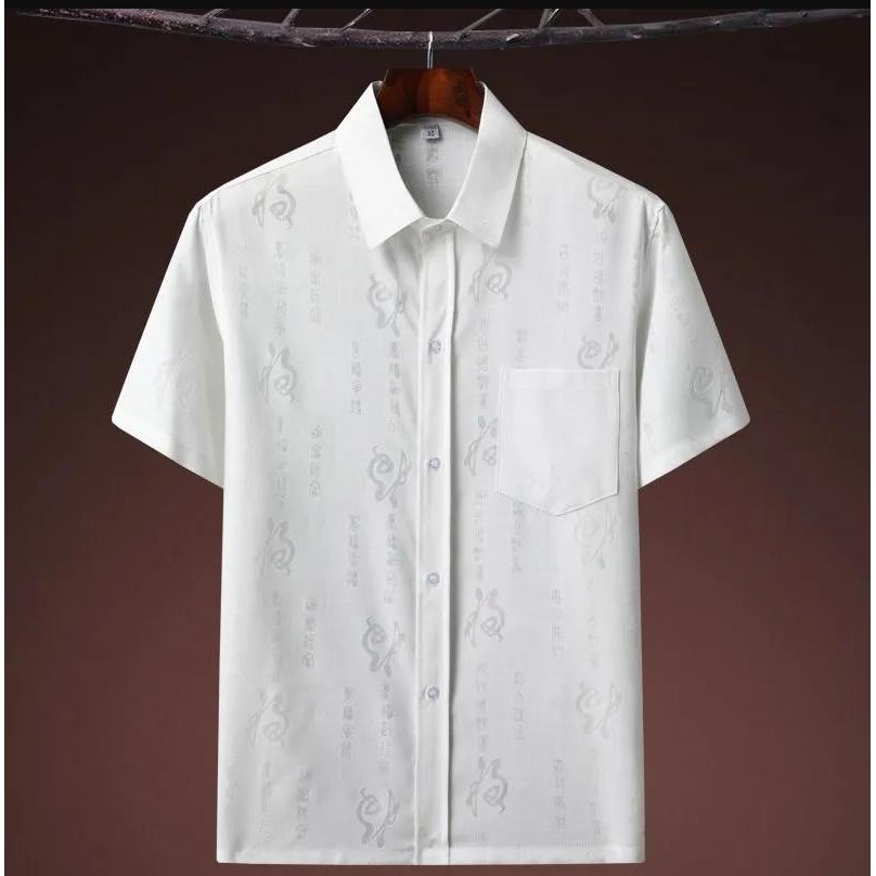 Áo Sơ Mi Cotton Lanh Mỏng Tay Ngắn Dáng Rộng Phong Cách Dân Tộc Thời Trang Mùa Hè Cho Nam Giới Trung Niên