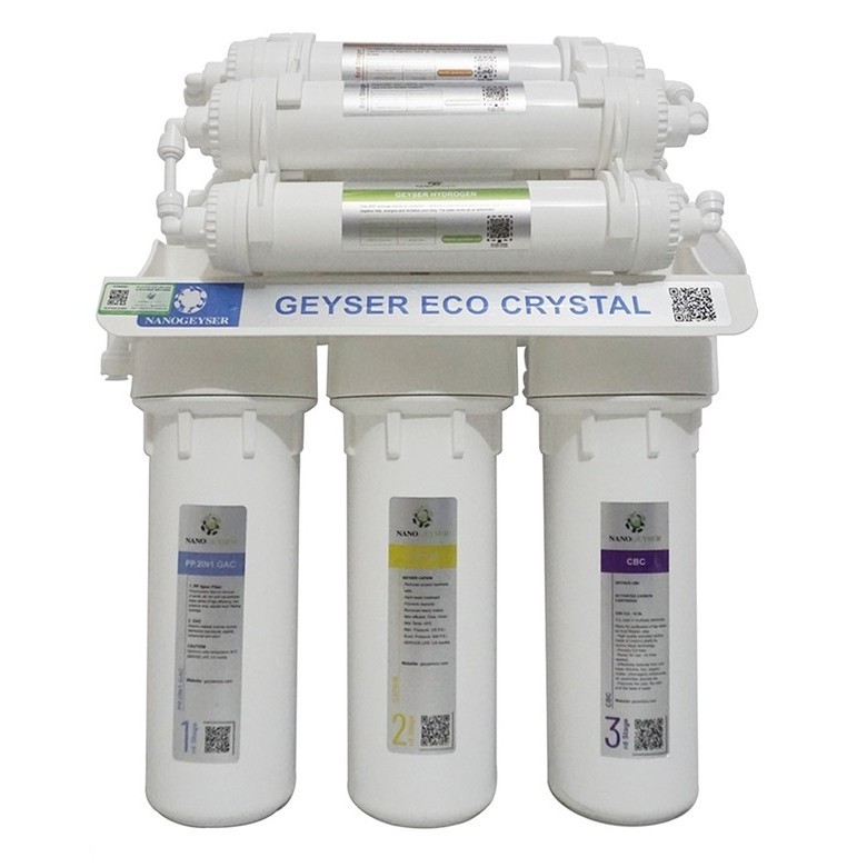 Máy lọc nước Nano Geyser ECO CRYSTAL 8 Cấp, Lọc trực tiếp, Không điện, không nước thải