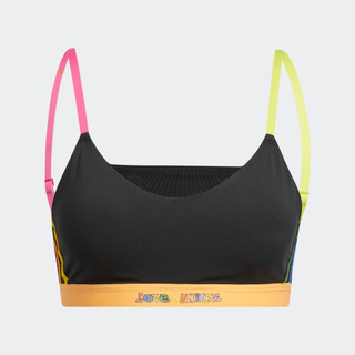 Adidas tập luyện áo bra graphic 3 sọc all me adidas love unites nữ đen hb4778