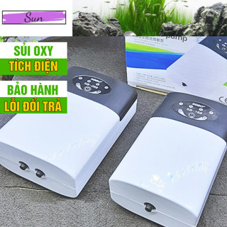 Máy Sủi Oxy Tích Điện SOBO 168/268 CHÍNH HÃNG - Sục Oxy Bể Cá Siêu Êm Pin 10-24H, Kèm Vòi Sủi