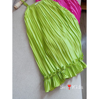Váy đầm maxi dập ly cho bé gái