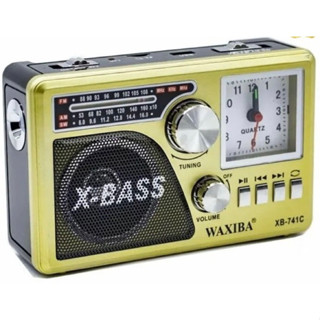 Đài Radio 741/Cassette-FM Âm Thanh To Rõ Nét, Có Đồng Hồ, Bắt Sóng Cơ Dễ Dùng Tích Hợp Đèn Pin-Sạc Điện-Thẻ Nhớ-USB