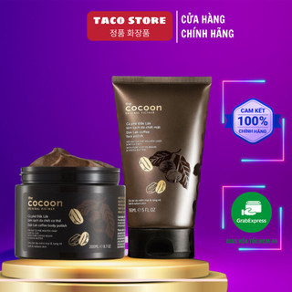 Combo tẩy da chết mặt và body cà phê đắk lắk cocoon