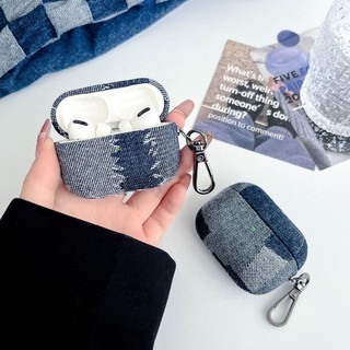 Hộp đựng tai nghe bằng vải Denim sang trọng cho AirPods Pro 3 (2025) & cho AirPods 4 3 2 1 Pro Vỏ cứng bảo vệ chống sốc thứ 1