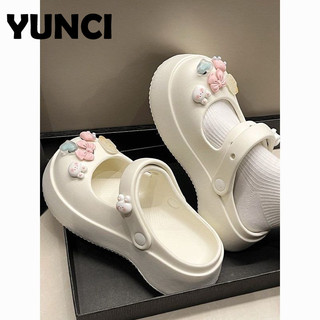 YUNCI dép cross dép kiểu nữ đi chơi Nổi bật Đế chống trơn trượt Bảnh bao Thanh lịch FBT23B0GW6 11Z240314