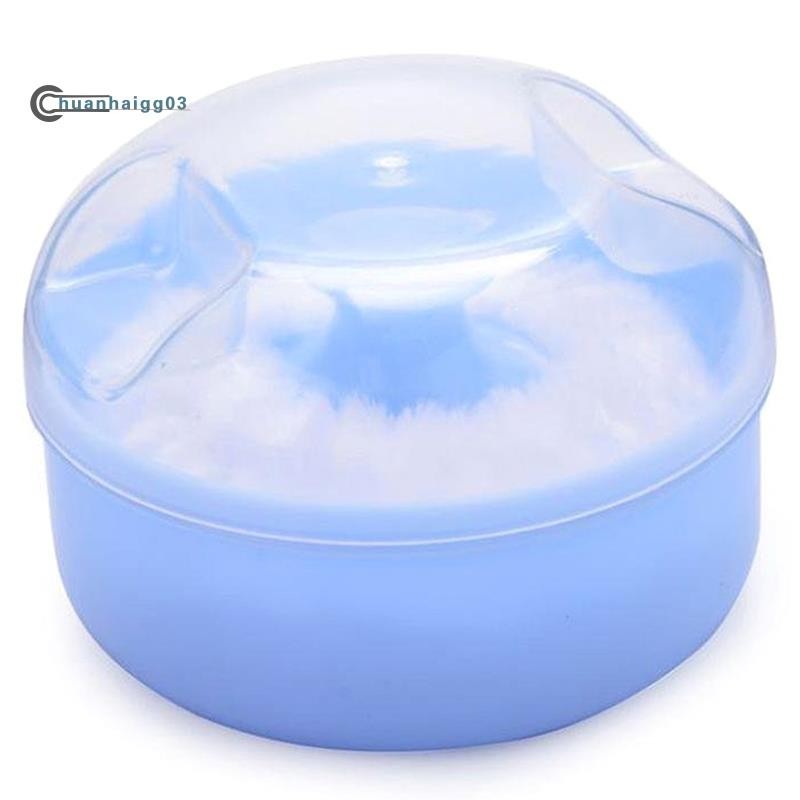 Hộp đựng mỹ phẩm dạng bột phồng cơ thể cho bé (Xanh dương)