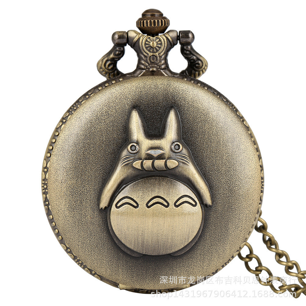 Anime My Neighbor Totoro Pattern Quartz Đồng hồ bỏ túi cỡ lớn Moshy
