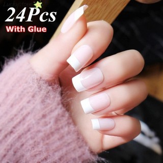 [Hàng mới về] Set 24 móng tay giả 3 kiểu màu hồng nhẹ nhàng tự nhiên kèm keo dán