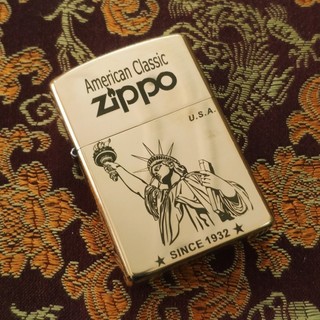 Vỏ bật lửa Zippo đồng mẫu nữ thần tự do dễ dàng thay thế