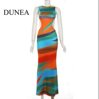 Đầm hở lưng không tay cổ tròn DUNEA Gradient