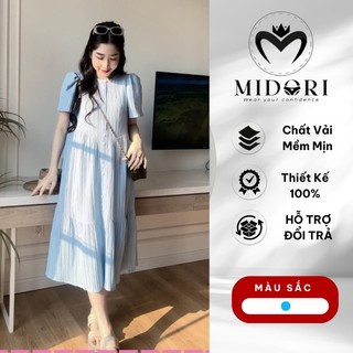 Đầm Bầu Xinh thiết kế sơ mi khuy cài mặc đi làm dự tiệc công sở chất vải dáng dài siêu xinh