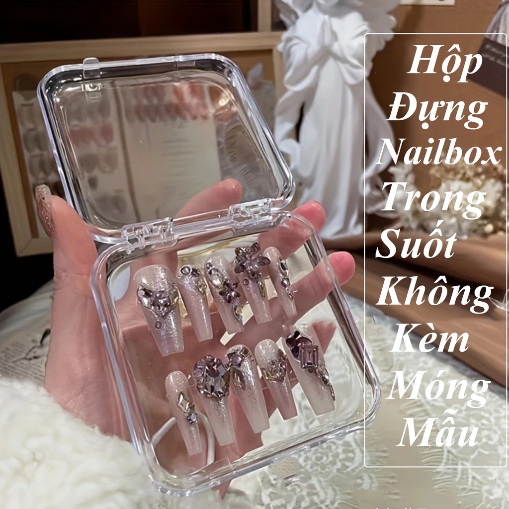 hộp đựng nailbox, nail box đựng móng úp nailbox hộp trong suốt vuông chữ nhật - manh219 | BigBuy360 - bigbuy360.vn