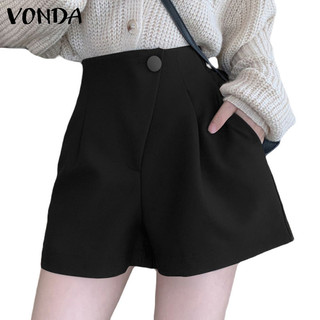 Quần short xếp ly cạp cao thông thường dành cho nữ VONDA Hàn Quốc