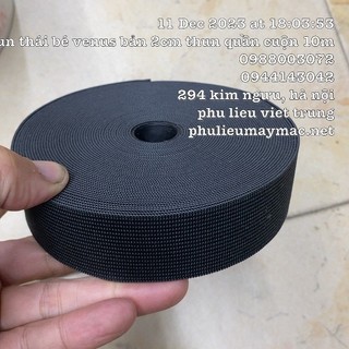 Dây chun venus thái cuộn bé 10m bản 3.5cm 1cuộn màu đen xịn dầy co dãn cực tốt #110801