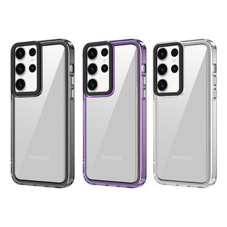  Ốp Lưng Trong Suốt Chống Sốc Cho Samsung S24 Plus Ultra A05 A05s A15 A25 A35 A55 5G Acrylic Cứng Trong Suốt + Vỏ Silicon Mềm