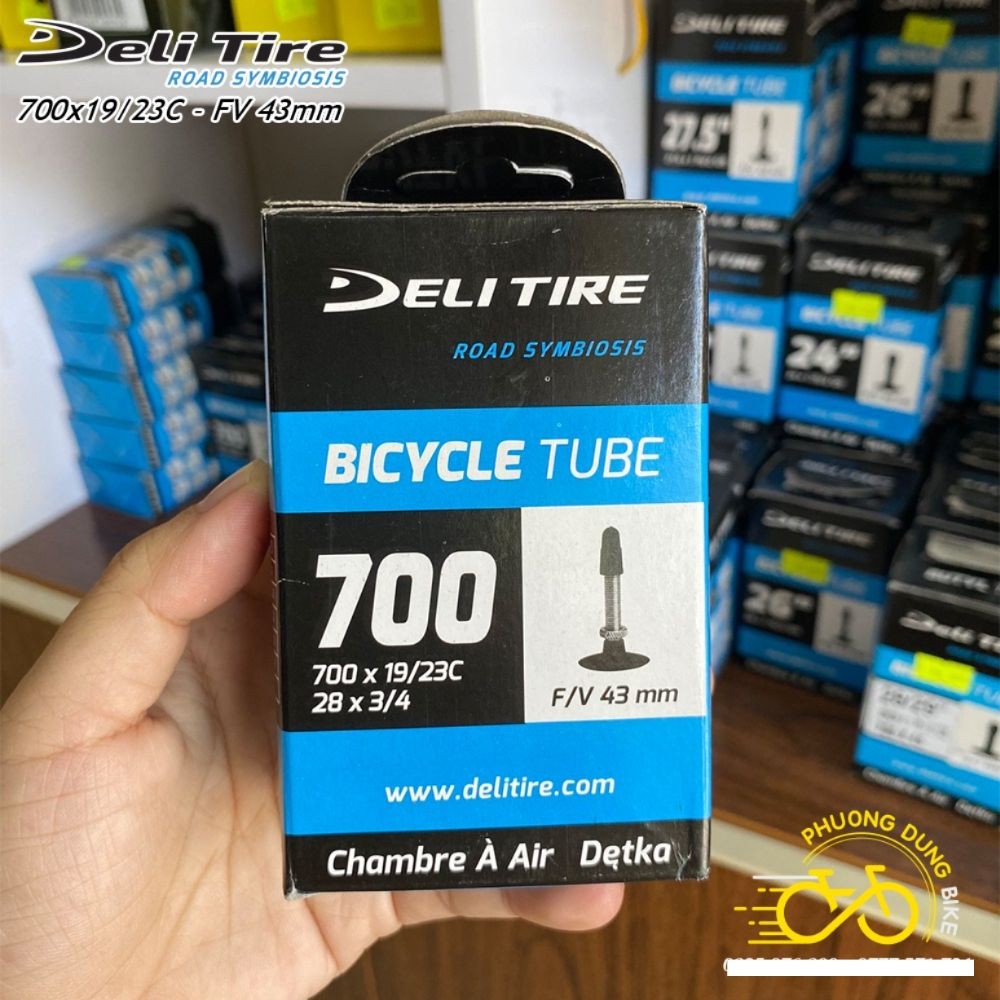 Ruột (Săm) xe đạp Deli Tire 700x19-23C 43mm VAN PHÁP - VAN XE ĐẠP