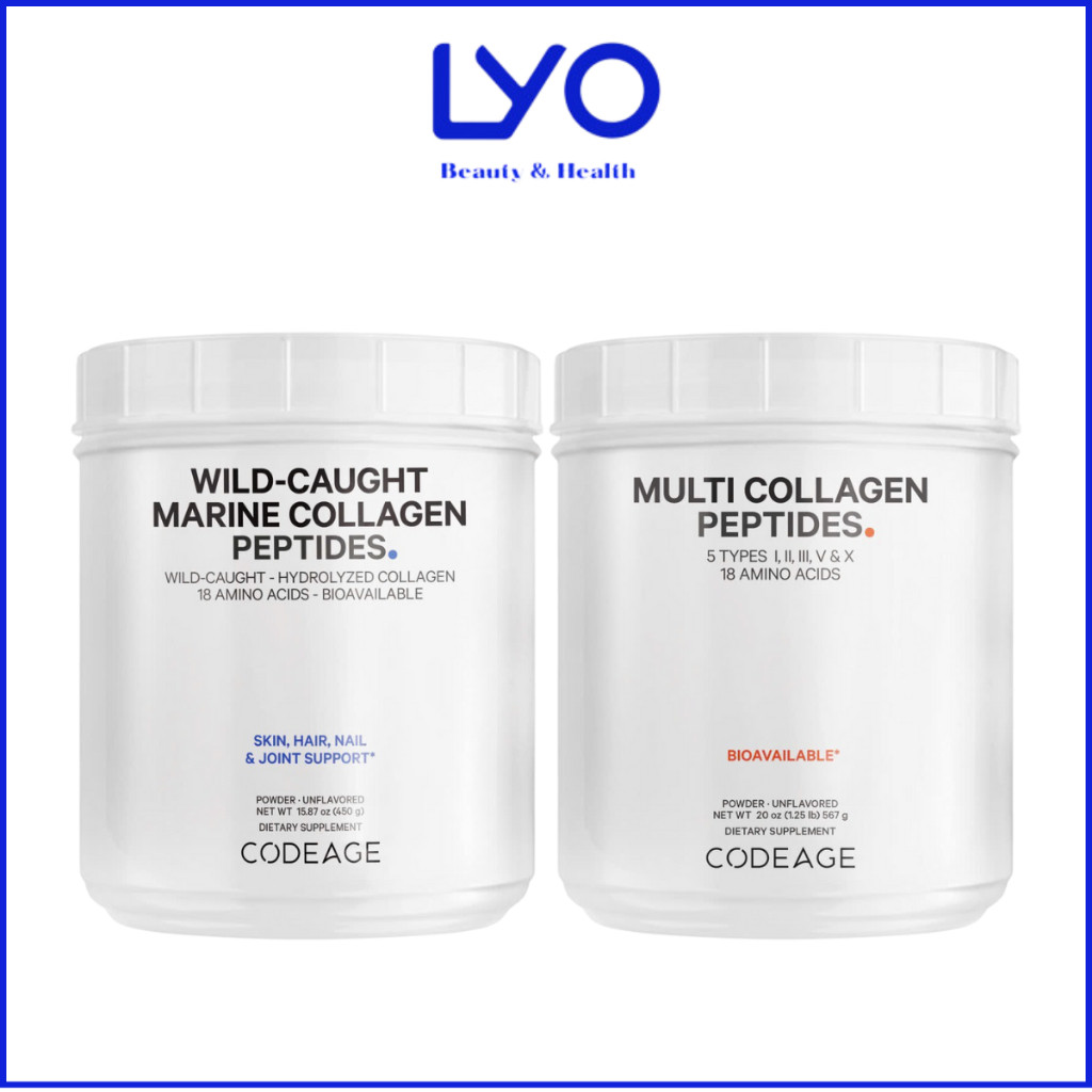 Bột Collagen Tổng Hợp Giúp Làn Da Trẻ Hóa CodeAge Multi Collagen Peptides & Marine Collagen Peptides