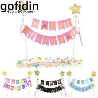 gofidin Kiện Trang Trí Bánh Kem Chữ Happy Birthday|Phụ Kiện Trang Trí Bánh Kem Hình Ngôi Sao Nhiều Màu Sắc Dễ Thương