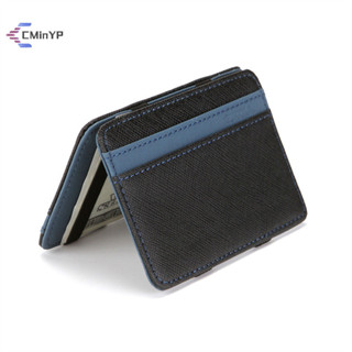   Cminyp  Ví da PU mỏng nam nữ Magic Ví đựng thẻ tín dụng doanh nghiệp ngắn Mini mới 
