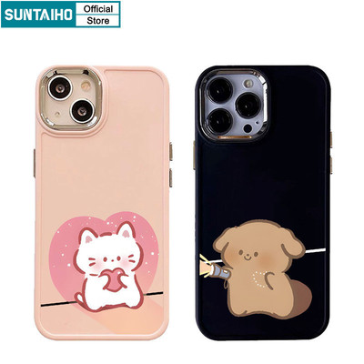 Suntaiho Thời Trang Độc Đáo Hoạt Hình Dễ Thương Tình Yêu Gấu Mèo Họa Tiết Dành Cho Iphone 15 14 12 13 11 Pro Max IP 7 8 Plus Iphon X Xs XR Xs Max Silicon Softcase Cao Cấp Chống Sốc Ốp điện thoại