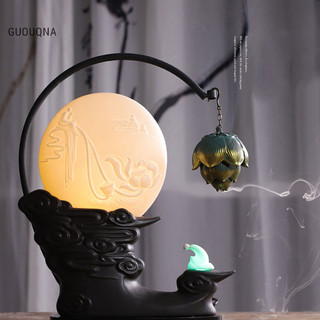 Guouqna sáng tạo hình hoa sen treo bóng chảy ngược lư hương lò gốm rỗng hương giữ trang trí nhà guouqna