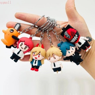 Qqmall Chainsaw Man móc khóa, Chainsaw Man Anime Cosplay Chainsaw Car Keyring, Anime Chainsaw Man Móc khóa cao su mềm Móc khóa Túi hoạt hình Mặt dây chuyền Vòng chìa khóa Quà tặng