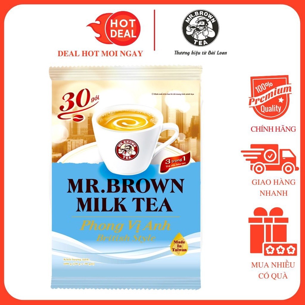 Trà sữa Mr Brown Phong vị Anh 20Gx 30Gói - Trà Sữa Đài Loan MOONSHINE-FOODS
