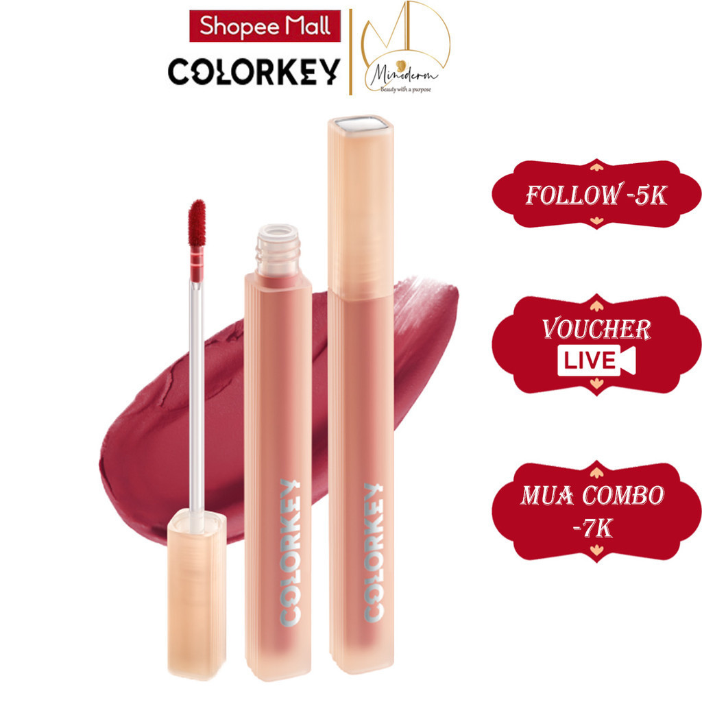 Son Bóng Mờ Colorkey Watery Son Môi Dạng Lỏng Chống Dính Chống Thấm Nước Trang Điểm Môi 1.8G